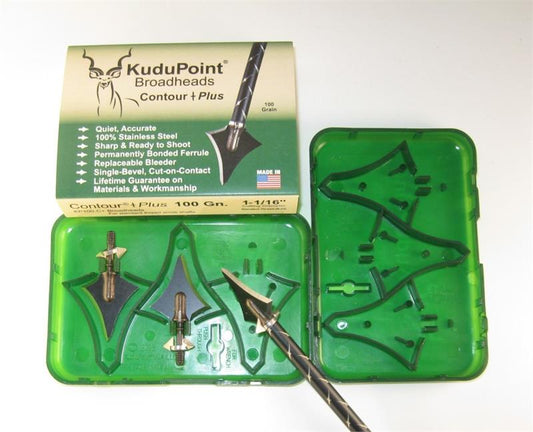 KuduPoint Contour+Plus Broadheads, 3pk-Archery- Hunting, Target, Traditional-Jeff’s Specialty Sports