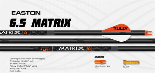 Easton 6.5 Matrix Arrows, 6pk-Archery- Hunting, Target, Traditional-Jeff’s Specialty Sports