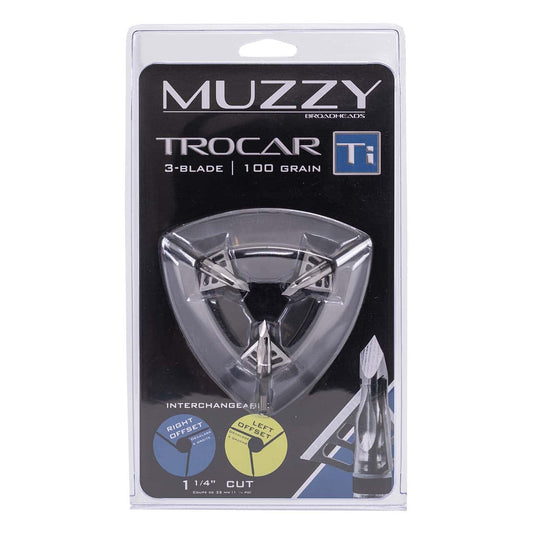 Muzzy Trocar TI 3-Blade, 100 grain Fixed Broadheads