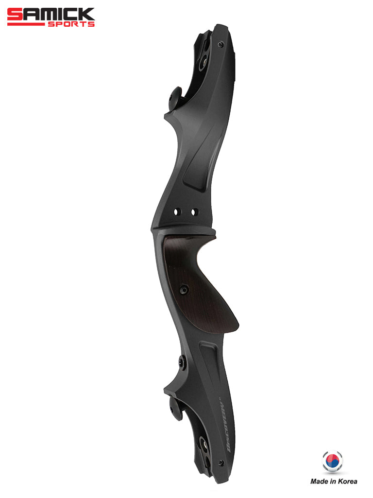 Samick Sports Discovery 17" CNC Riser - Matte Black - right-hand riser shown