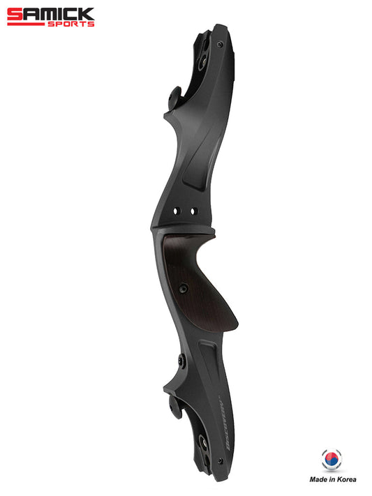 Samick Sports Discovery 17" CNC Riser - Matte Black - right-hand riser shown