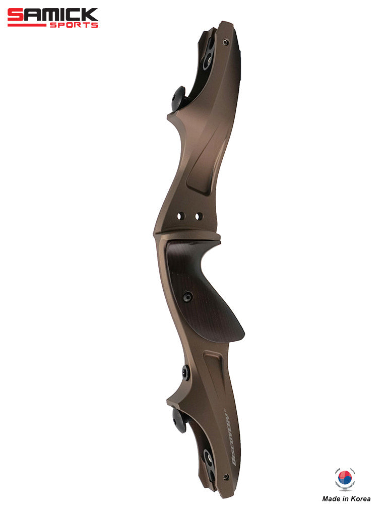 Samick Sports Discovery 17" CNC Riser - Muddy Oak - right-hand riser shown