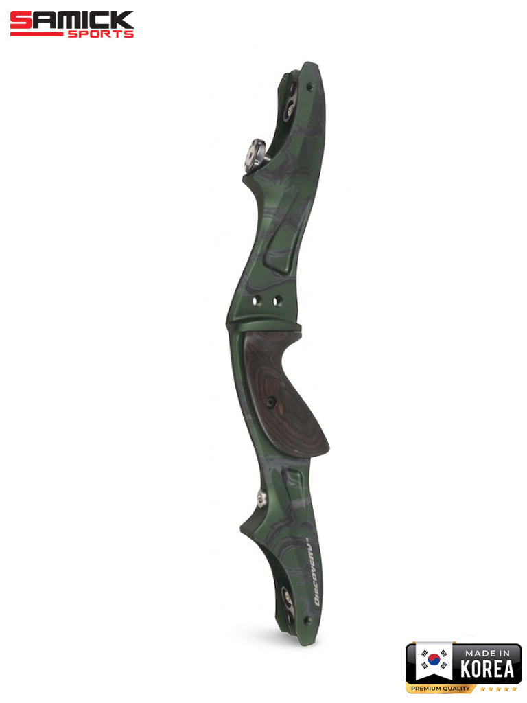 Samick Sports Discovery 17" CNC Riser - Forest Green Camo - right-hand riser shown