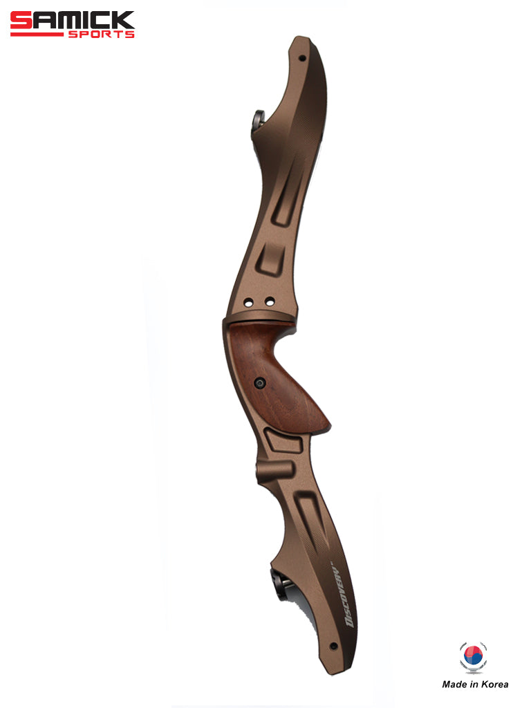 Samick Sports Discovery 21" CNC Riser - Muddy Oak - right-hand riser shown
