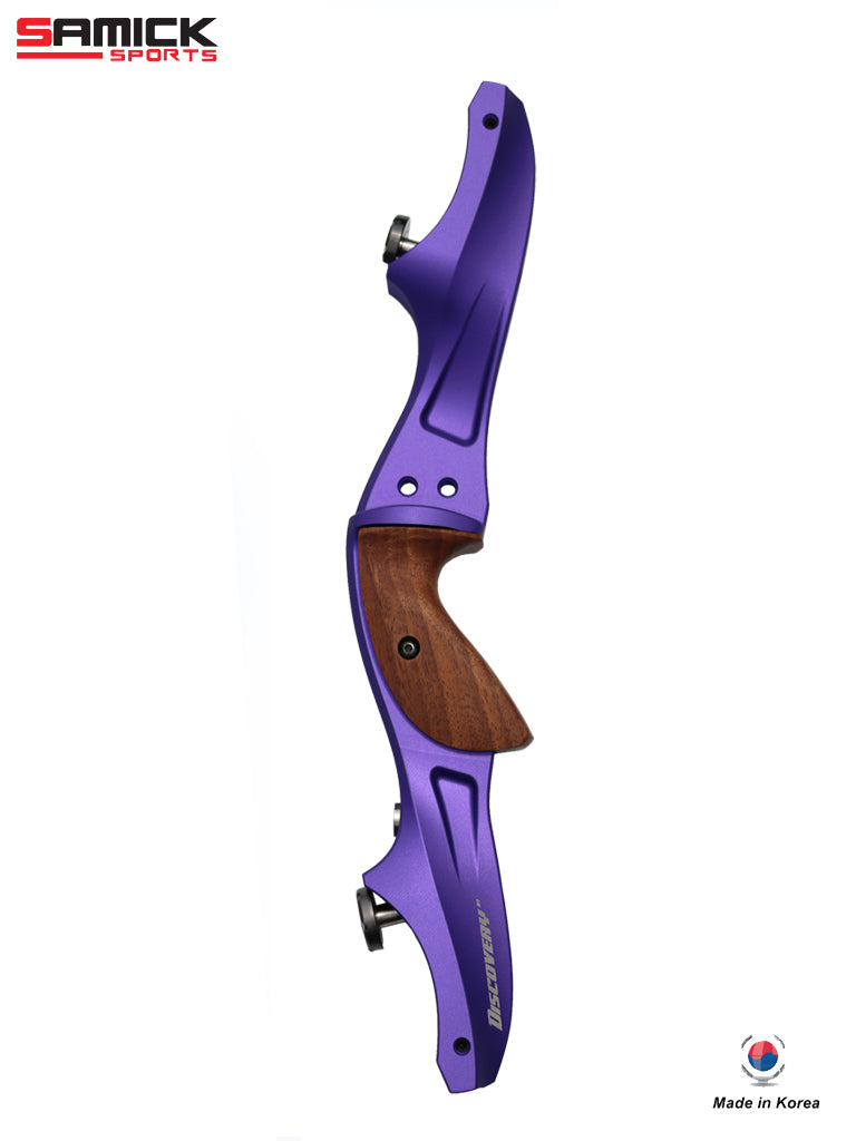 Samick Sports Discovery 17" CNC Riser - Deep Purple - right-hand riser shown