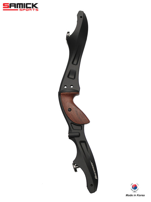 Samick Sports Discovery 21" CNC Riser - Matte Black - right-hand riser shown
