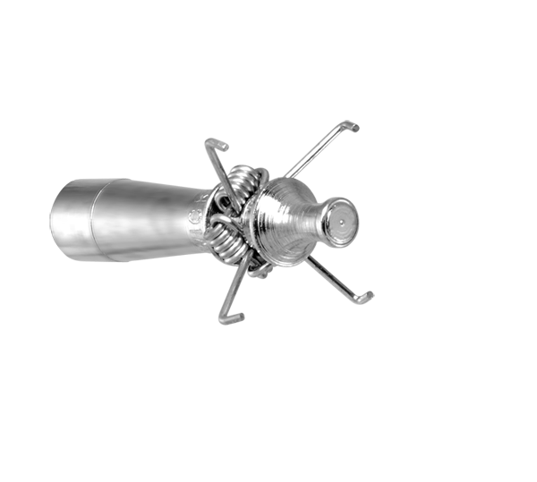 Zwickey J11 Judo glue-on point, 11/32 inch, 135 grains, showing spring arms and tapered body