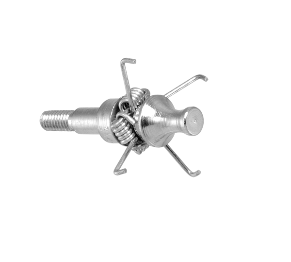 Zwickey J125 Judo screw-in point, 125 grains, showing spring arms and exposed threads