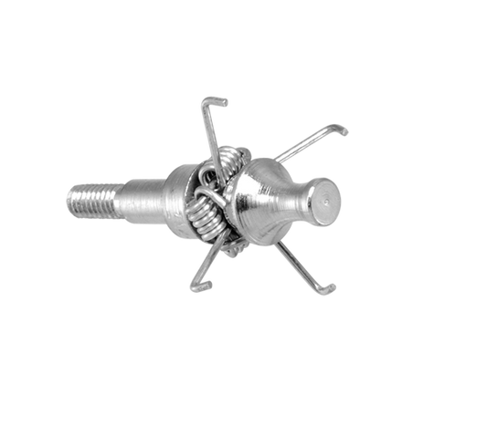 Zwickey J125 Judo screw-in point, 125 grains, showing spring arms and exposed threads