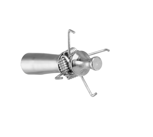 Zwickey J5 Judo glue-on point, 5/16 inch, 120 grains, showing spring arms and tapered body