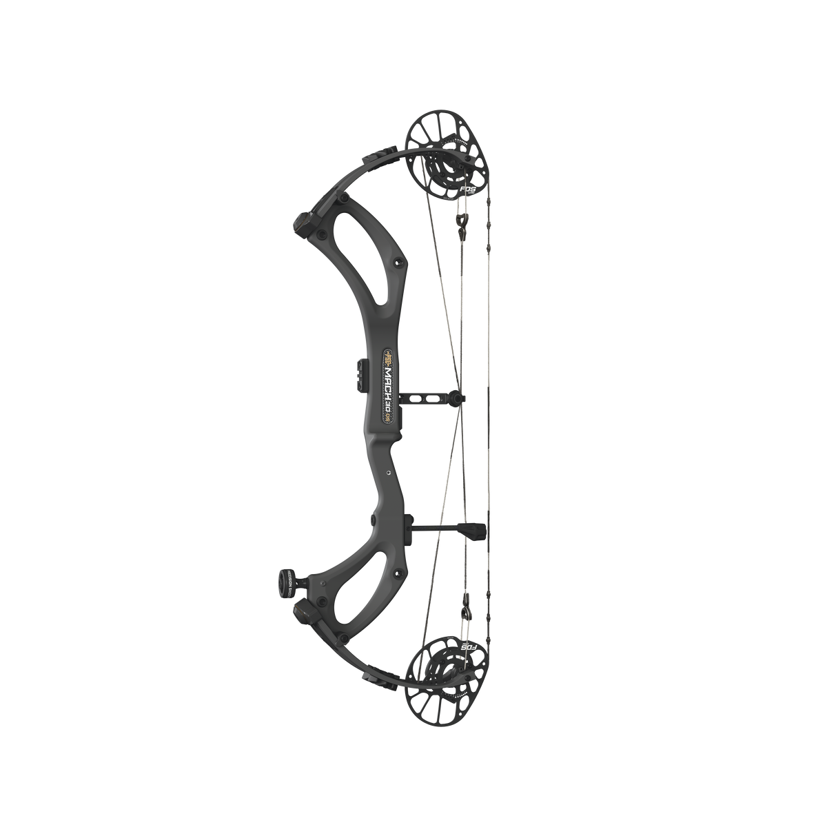 PSE Archery Mach 30 DS Carbon-FDS Compound Bow - Black - straight view