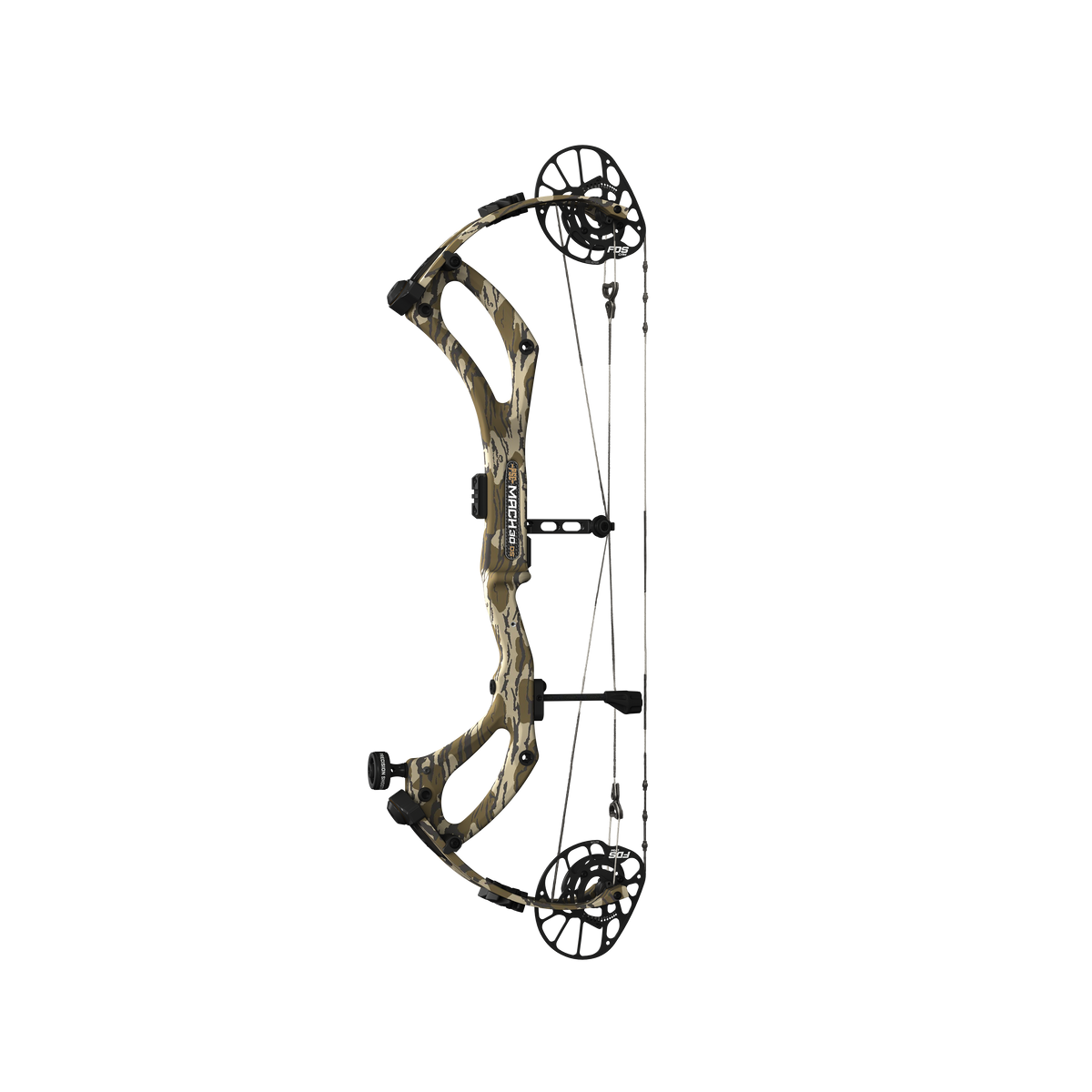 PSE Archery Mach 30 DS Carbon-FDS Compound Bow - Mossy Oak Bottomland - straight view