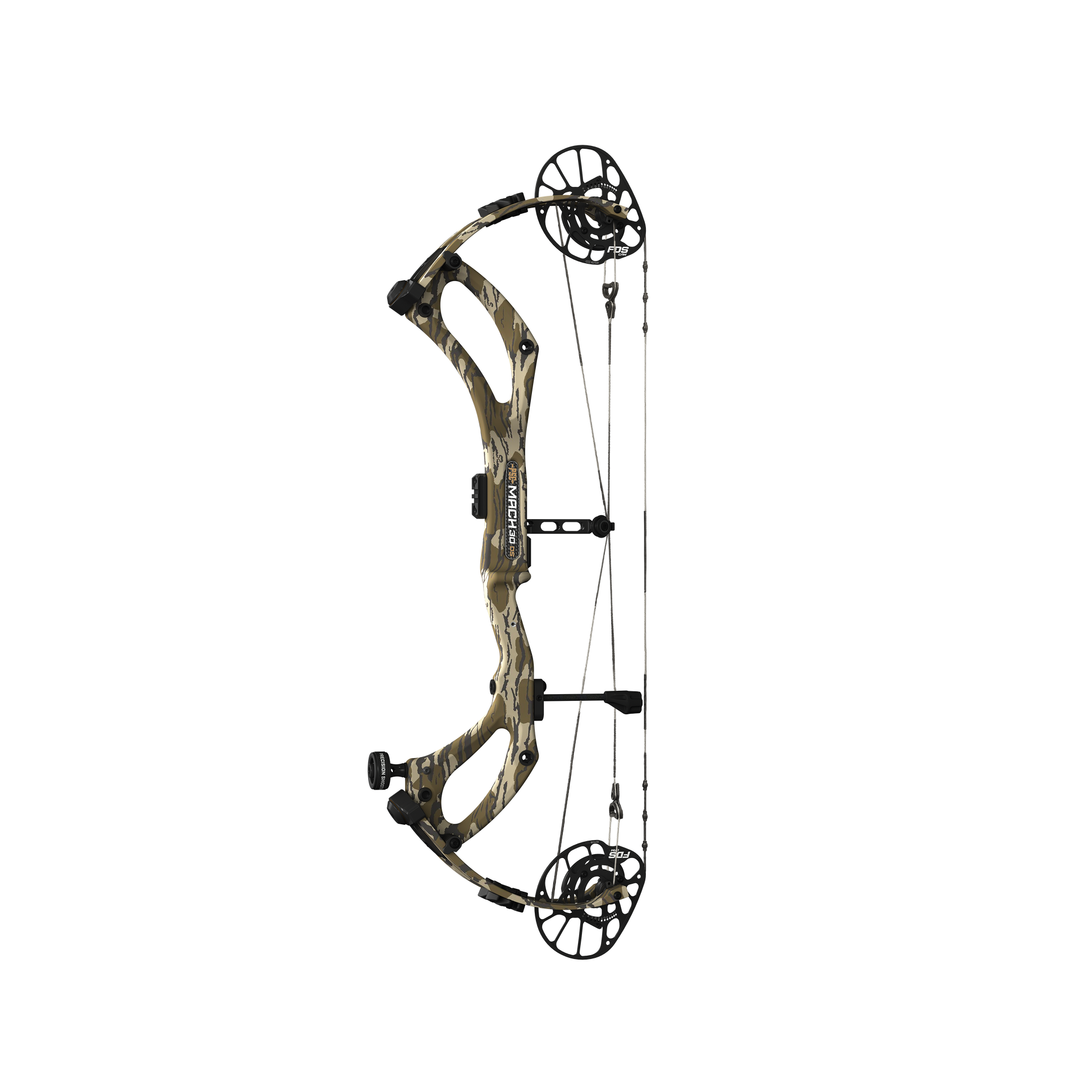PSE Archery Mach 30 DS Carbon-FDS Compound Bow - Mossy Oak Bottomland - straight view