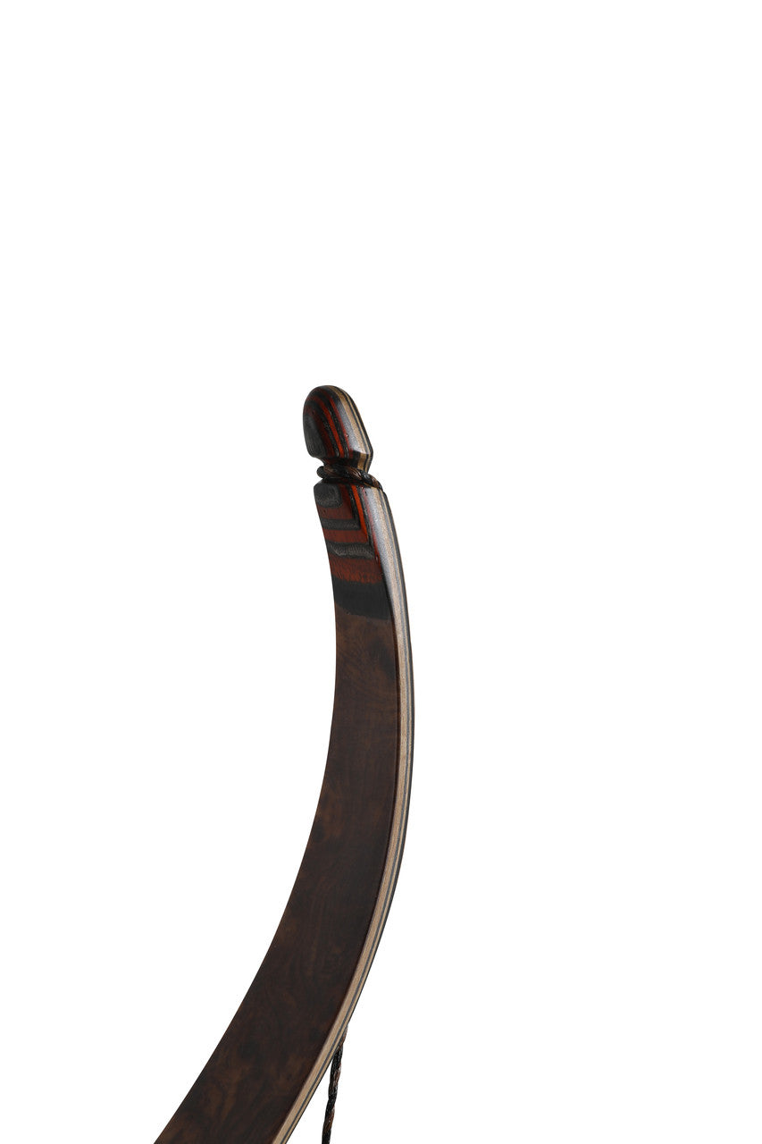 Old Mountain Archery McKinley recurve bow - limb tip and bowstring detail