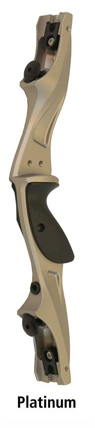 Samick Sports Discovery 17" CNC Riser - Platinum Silver - right-hand riser shown