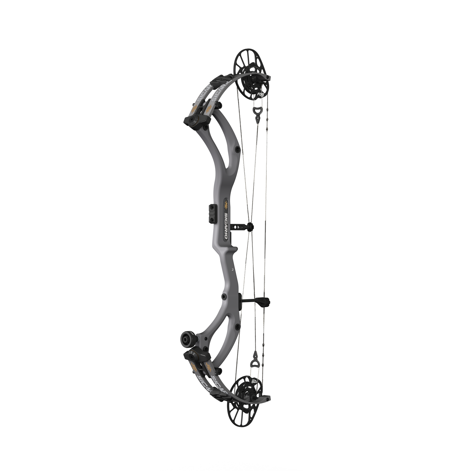 PSE Archery Sicario Carbon-FDS Compound Bow - Charcoal - 45-degree view