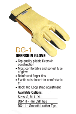 Neet DG-1L Deerskin Glove-Archery- Hunting, Target, Traditional-Jeff’s Specialty Sports