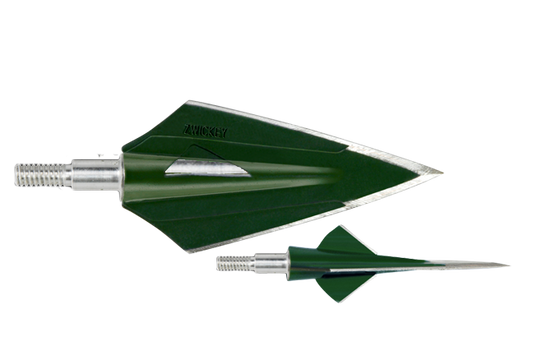 Zwickey Eskilite 4-blade screw-in broadhead, 135 grains, with exposed threaded adapter and side view