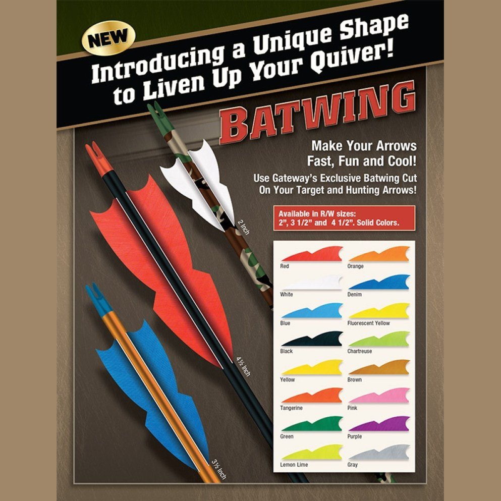 Gateway Feathers Batwing Feathers, 12/pk-Archery- Hunting, Target, Traditional-Jeff’s Specialty Sports