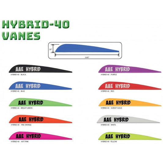 AAE Hybrid 40 Vanes, 50pk-Archery- Hunting, Target, Traditional-Jeff’s Specialty Sports