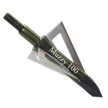 Muzzy 100 Grain, 3 Blade Screw-in Broadheads 6/pk.-Archery- Hunting, Target, Traditional-Jeff’s Specialty Sports